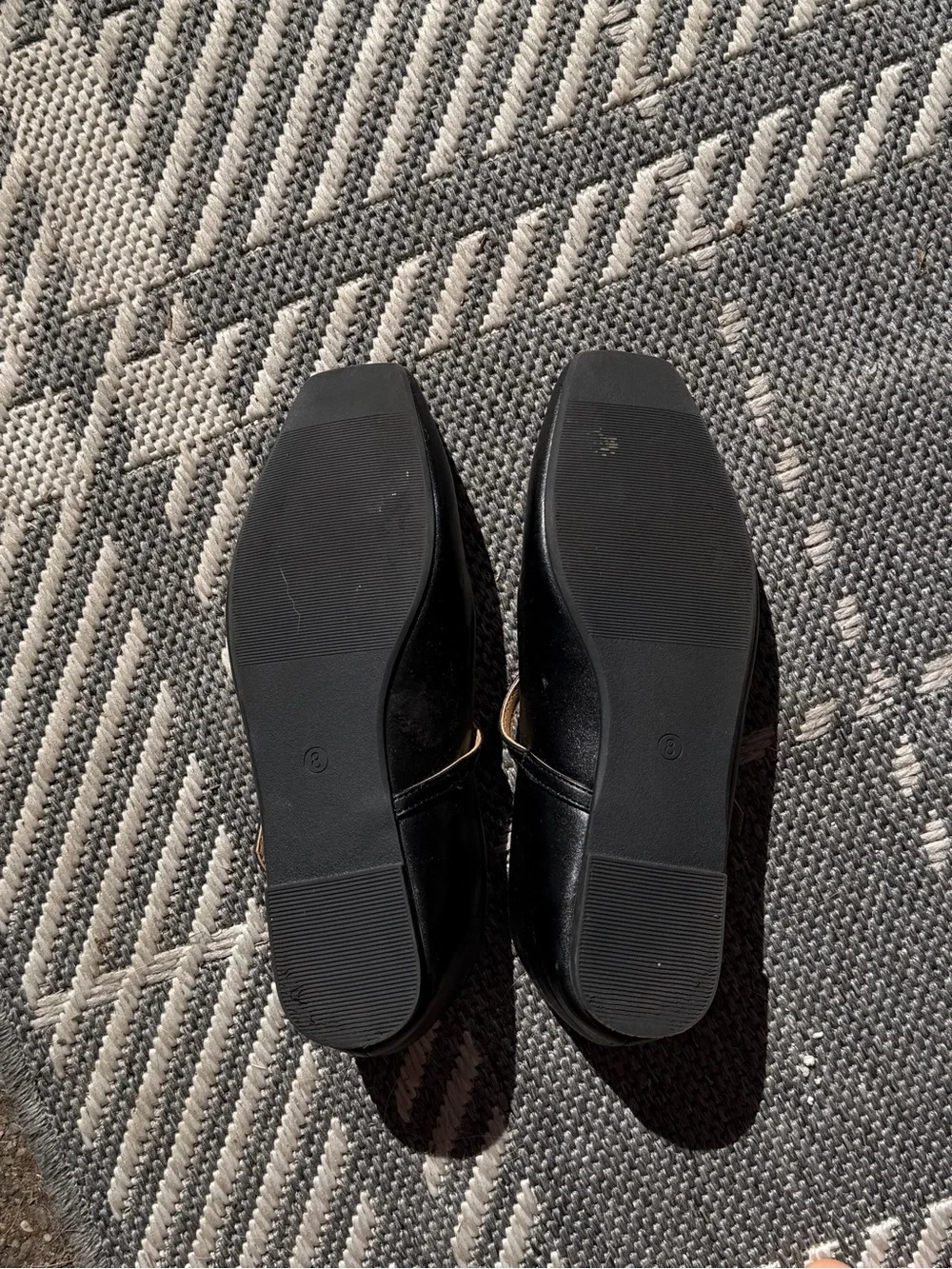 Black Mary Jane Square-Toe Flats with Adjustable Strap by LOOM?YOO